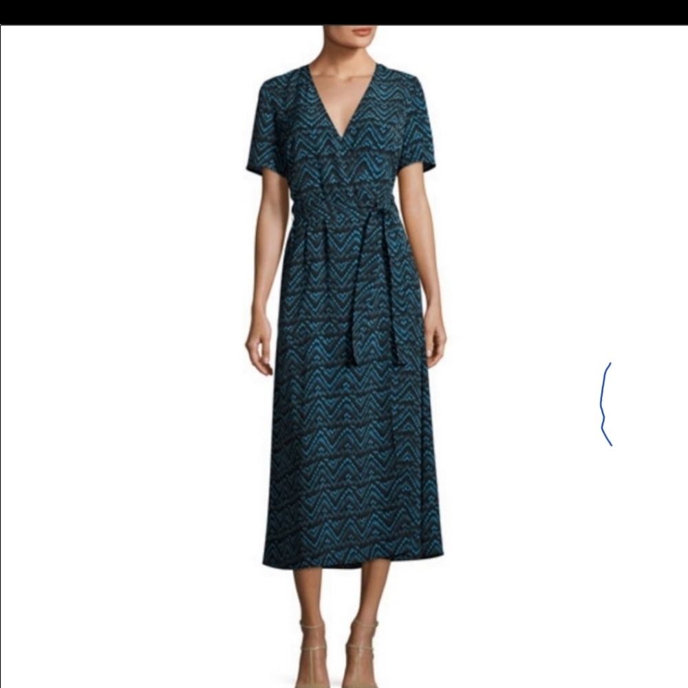 A.L.C. Asa Silk Midi Geometric Print Dress Size 6